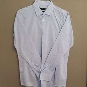 Blue checkered mens dress shirt